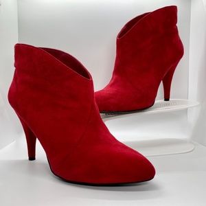 Gianni Bini Red Suede Ankle Boots 7.5